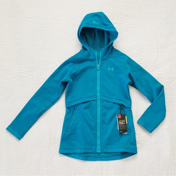 Under‎ Armour Girls' Storm2 ColdGear Hooded Jacket, Blue - Picture 1 of 5